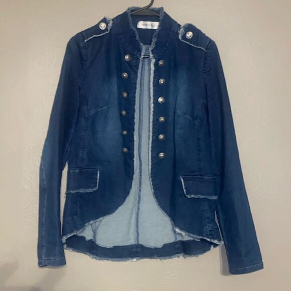 The Porter Collective Military Style Denim Jacket Ladies Medium - Picture 1 of 9